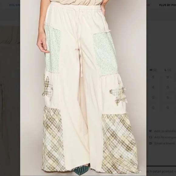 POL “ Yellowstone” POL Chambray Wide Leg Jeans with Star Patch Detail SR6 - Picture 1 of 6